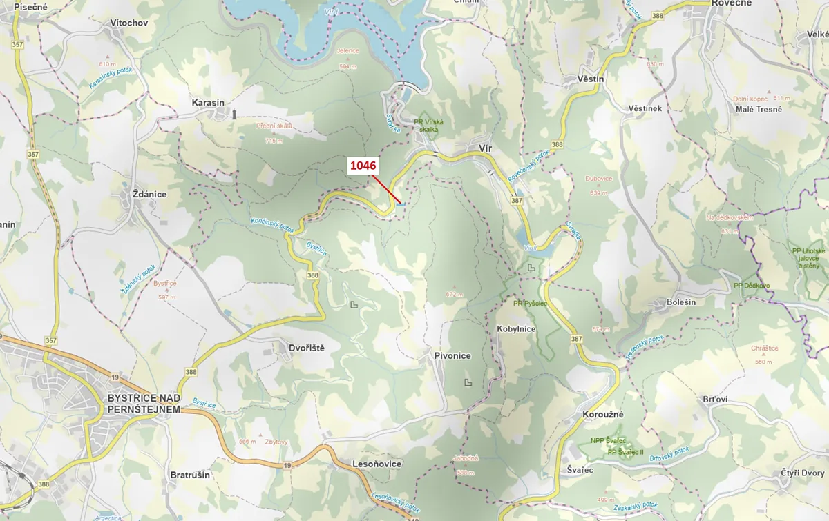 Dražba lesa 2432 m²